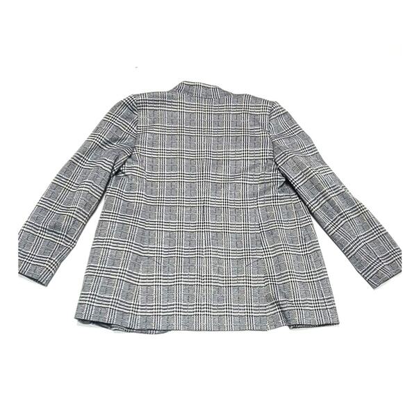 Soft Surroundings St. James plaid blazer Jacket PS black gray - Picture 6 of 7